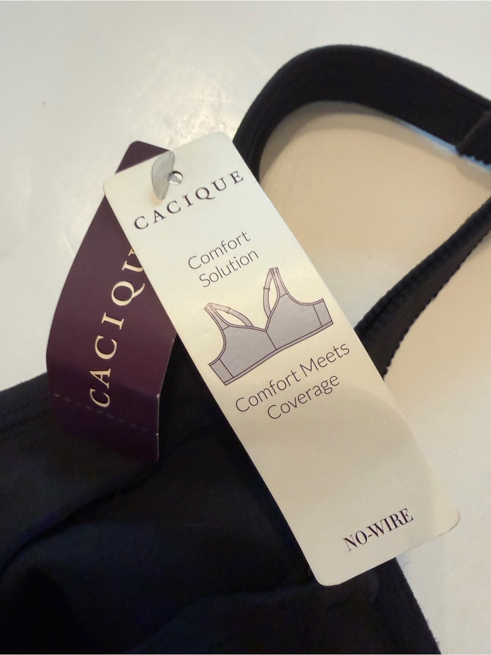Cacique Black Wireless Padless Comfort Bra 40C NWT - Picture 3 of 4